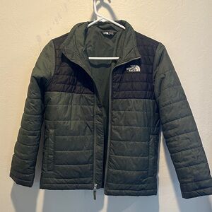The North Face Kids Olive and Black Puffer Jacket
